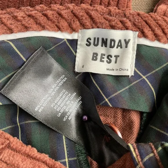 Sunday Best Pants Corduroy Trouser Straight Leg Brown Cognac Harvey Aritzia (6) - Picture 6 of 8